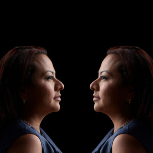 Female founder portrait mirror image