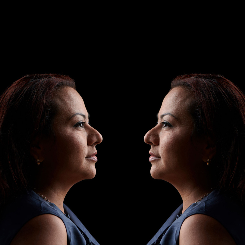 Female founder portrait mirror image