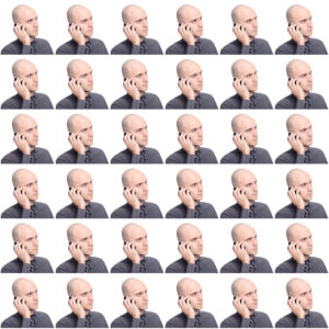 Founder with phone repeat pattern