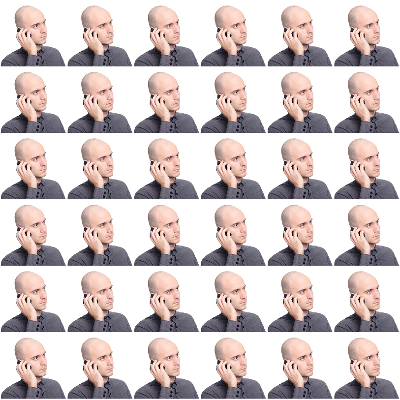 Founder with phone repeat pattern