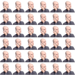 Founder with phone repeat pattern
