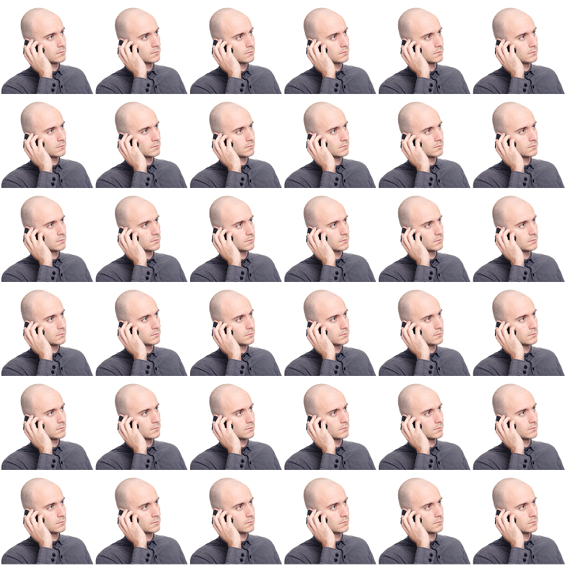 Founder with phone repeat pattern