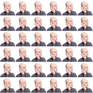 Founder with phone repeat pattern
